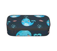 CMJSGG Baleines et Poissons Mignons, Trousse à Crayons, Trousse à Crayons, Trousse à Crayons de Grande capacité, Trousse à cosmétiques