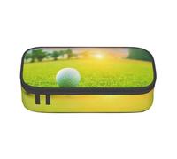 CMJSGG Balle de Golf Verte imprimée au Coucher du Soleil, Trousse à Crayons, Trousse à Crayons, Trousse à Crayons de Grande capacité, Trousse à cosmétiques