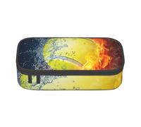 CMJSGG Balle de Tennis dans Le feu et l'eau, Trousse à Crayons, Trousse à Crayons, Trousse à Crayons de Grande capacité, Trousse à cosmétiques