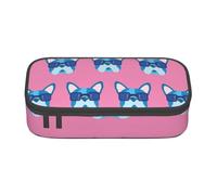 CMJSGG Bouledogue français avec des Lunettes, Trousse à Crayons, Trousse à Crayons, Trousse à Crayons de Grande capacité, Trousse à cosmétiques