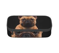 CMJSGG Bouledogue français sur Noir, Trousse à Crayons, Trousse à Crayons, Trousse à Crayons de Grande capacité, Trousse à cosmétiques