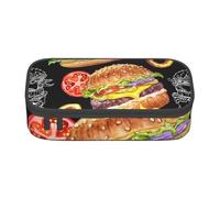 CMJSGG Burger sur Fond Noir, Trousse à Crayons, Trousse à Crayons, Trousse à Crayons de Grande capacité, Trousse à cosmétiques