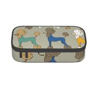 CMJSGG Caniche coloré drôle de Bande dessinée, Trousse à Crayons, Trousse à Crayons, Trousse à Crayons de Grande capacité, Trousse à cosmétiques