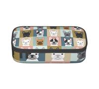 CMJSGG Chien de modèle de Portraits de Bouledogue français, Trousse à Crayons, Trousse à Crayons, Trousse à Crayons de Grande capacité, Trousse à cosmétiques