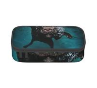 CMJSGG Chien drôle de Labrador Noir nageant avec Un Visage expressif, Trousse à Crayons, Trousse à Crayons, Trousse à Crayons de Grande capacité, Trousse à cosmétiques