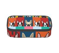 CMJSGG Chien Terrier de Boston, Trousse à Crayons, Trousse à Crayons, Trousse à Crayons de Grande capacité, Trousse à cosmétiques