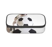 CMJSGG Chiot Bouledogue français avec Ballon de Football, Trousse à Crayons, Trousse à Crayons, Trousse à Crayons de Grande capacité, Trousse à cosmétiques