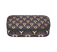 CMJSGG Coquillages Art Déco Golden Blu Navy, Trousse à Crayons, Trousse à Crayons, Trousse à Crayons de Grande capacité, Trousse à cosmétiques