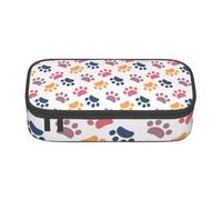 CMJSGG Empreinte Animale de modèle de Patte sur Un Blanc, Trousse à Crayons, Trousse à Crayons, Trousse à Crayons de Grande capacité, Trousse à cosmétiques