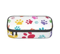 CMJSGG Empreintes de Pattes de Chien colorées, Trousse à Crayons, Trousse à Crayons, Trousse à Crayons de Grande capacité, Trousse à cosmétiques