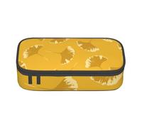 CMJSGG Feuilles De Ginkgo Florales sur Ocre Jaune, Trousse à Crayons, Trousse à Crayons, Trousse à Crayons de Grande capacité, Trousse à cosmétiques