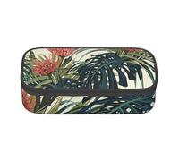 CMJSGG Feuilles de Palmier Exotiques Feuille de Jungle Tropical Floral Rose Vert, Trousse à Crayons, Trousse à Crayons, Trousse à Crayons de Grande capacité, Trousse à cosmétiques