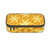 CMJSGG Fleur De Vanille Géométrique Jaune, Trousse à Crayons, Trousse à Crayons, Trousse à Crayons de Grande capacité, Trousse à cosmétiques