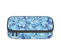 CMJSGG Fleurs abstraites Bleues, Trousse à Crayons, Trousse à Crayons, Trousse à Crayons de Grande capacité, Trousse à cosmétiques