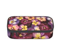 CMJSGG Fleurs de pensée Aquarelle, Trousse à Crayons, Trousse à Crayons, Trousse à Crayons de Grande capacité, Trousse à cosmétiques