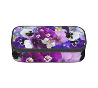 CMJSGG Fleurs de Printemps de Pâques pensées Graphiques, Trousse à Crayons, Trousse à Crayons, Trousse à Crayons de Grande capacité, Trousse à cosmétiques