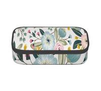 CMJSGG Fleurs De Printemps Floral Belle Bleu Rose Rose Feuille Verte Couleurs Douces, Trousse à Crayons, Trousse à Crayons, Trousse à Crayons de Grande capacité, Trousse à cosmétiques