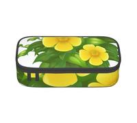 CMJSGG Fleurs Jaunes dans Un buisson Vert, Trousse à Crayons, Trousse à Crayons, Trousse à Crayons de Grande capacité, Trousse à cosmétiques