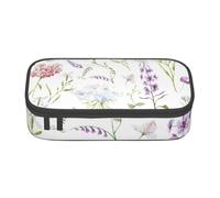 CMJSGG Fleurs Sauvages Florales aquarelles, Trousse à Crayons, Trousse à Crayons, Trousse à Crayons de Grande capacité, Trousse à cosmétiques