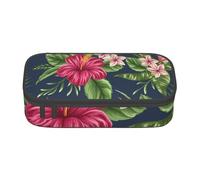 CMJSGG Fleurs Tropicales Frangipanier Hibiscus Nature, Trousse à Crayons, Trousse à Crayons, Trousse à Crayons de Grande capacité, Trousse à cosmétiques