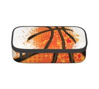 CMJSGG Fond De Peinture Abstraite Orange De Basket Ball, Trousse à Crayons, Trousse à Crayons, Trousse à Crayons de Grande capacité, Trousse à cosmétiques