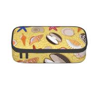 CMJSGG Fond De Sable De Plage avec des Coquillages, Trousse à Crayons, Trousse à Crayons, Trousse à Crayons de Grande capacité, Trousse à cosmétiques