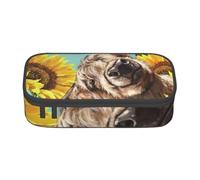 CMJSGG Highl et Vache aux tournesols, Trousse à Crayons, Trousse à Crayons, Trousse à Crayons de Grande capacité, Trousse à cosmétiques