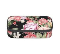 CMJSGG Impression de Roses de Fleurs de Pivoine, Trousse à Crayons, Trousse à Crayons, Trousse à Crayons de Grande capacité, Trousse à cosmétiques
