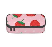 CMJSGG Impression Fraise Rose Kawaii, Trousse à Crayons, Trousse à Crayons, Trousse à Crayons de Grande capacité, Trousse à cosmétiques