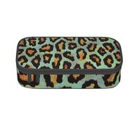 CMJSGG Imprimé Animal Chic léopard Bleu Sarcelle, Trousse à Crayons, Trousse à Crayons, Trousse à Crayons de Grande capacité, Trousse à cosmétiques