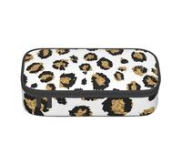 CMJSGG Imprimé Animal léopard Noir à Paillettes dorées, Trousse à Crayons, Trousse à Crayons, Trousse à Crayons de Grande capacité, Trousse à cosmétiques