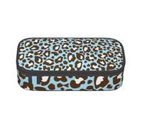 CMJSGG Imprimé Animal tacheté léopard Bleu et Marron, Trousse à Crayons, Trousse à Crayons, Trousse à Crayons de Grande capacité, Trousse à cosmétiques