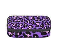 CMJSGG Imprimé Animaux léopard Rose Violet Fluo, Trousse à Crayons, Trousse à Crayons, Trousse à Crayons de Grande capacité, Trousse à cosmétiques