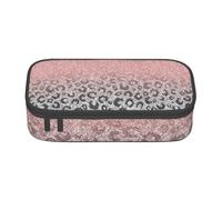 CMJSGG Imprimé léopard à Paillettes argentées et Or Rose, Trousse à Crayons, Trousse à Crayons, Trousse à Crayons de Grande capacité, Trousse à cosmétiques