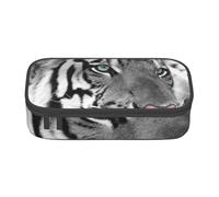 CMJSGG Imprimé Tigre Blanc Noir, Trousse à Crayons, Trousse à Crayons, Trousse à Crayons de Grande capacité, Trousse à cosmétiques
