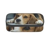 CMJSGG Le Mignon Chien Beagle se Trouve sur Le Sol, Trousse à Crayons, Trousse à Crayons, Trousse à Crayons de Grande capacité, Trousse à cosmétiques