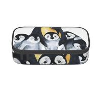 CMJSGG Manchots Empereurs avec des Enfants dans La Neige, Trousse à Crayons, Trousse à Crayons, Trousse à Crayons de Grande capacité, Trousse à cosmétiques