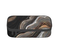 CMJSGG Marbre Noir élégant avec des veines d'or et de cuivre, Trousse à Crayons, Trousse à Crayons, Trousse à Crayons de Grande capacité, Trousse à cosmétiques