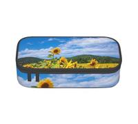 CMJSGG Mer De Tournesol Et Nuages Blancs De Ciel Bleu, Trousse à Crayons, Trousse à Crayons, Trousse à Crayons de Grande capacité, Trousse à cosmétiques