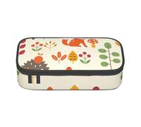 CMJSGG Modèle d'automne avec imprimé Animal Hibou Renard écureuil Oiseaux, Trousse à Crayons, Trousse à Crayons, Trousse à Crayons de Grande capacité, Trousse à cosmétiques