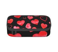 CMJSGG Modèle de Coeurs Rouges Aquarelle, Trousse à Crayons, Trousse à Crayons, Trousse à Crayons de Grande capacité, Trousse à cosmétiques