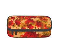 CMJSGG Modèle De Feuilles d'automne De Fond, Trousse à Crayons, Trousse à Crayons, Trousse à Crayons de Grande capacité, Trousse à cosmétiques