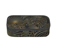 CMJSGG Modèle sans Couture De Feuilles De Palmier Doré Tropical Jungle Exotique, Trousse à Crayons, Trousse à Crayons, Trousse à Crayons de Grande capacité, Trousse à cosmétiques