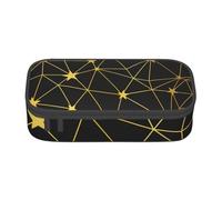 CMJSGG Modèle sans Couture De Réseau Étoiles Noires Or, Trousse à Crayons, Trousse à Crayons, Trousse à Crayons de Grande capacité, Trousse à cosmétiques