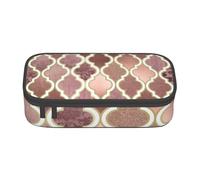 CMJSGG Motif de Carreaux marocains Rose doré et cuivre, Trousse à Crayons, Trousse à Crayons, Trousse à Crayons de Grande capacité, Trousse à cosmétiques