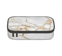 CMJSGG Motif doré en marbre Blanc, Trousse à Crayons, Trousse à Crayons, Trousse à Crayons de Grande capacité, Trousse à cosmétiques