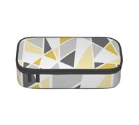 CMJSGG Motif Géométrique en Jaune Et Gris, Trousse à Crayons, Trousse à Crayons, Trousse à Crayons de Grande capacité, Trousse à cosmétiques