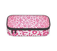 CMJSGG Motif Peau de léopard Rose Vif, Trousse à Crayons, Trousse à Crayons, Trousse à Crayons de Grande capacité, Trousse à cosmétiques
