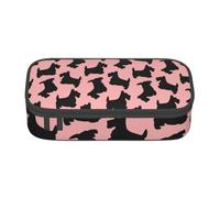 CMJSGG Motif Terrier écossais Rose Noir, Trousse à Crayons, Trousse à Crayons, Trousse à Crayons de Grande capacité, Trousse à cosmétiques