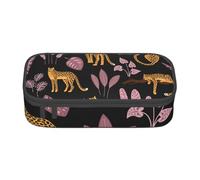CMJSGG Motif Tropical léopard, Trousse à Crayons, Trousse à Crayons, Trousse à Crayons de Grande capacité, Trousse à cosmétiques